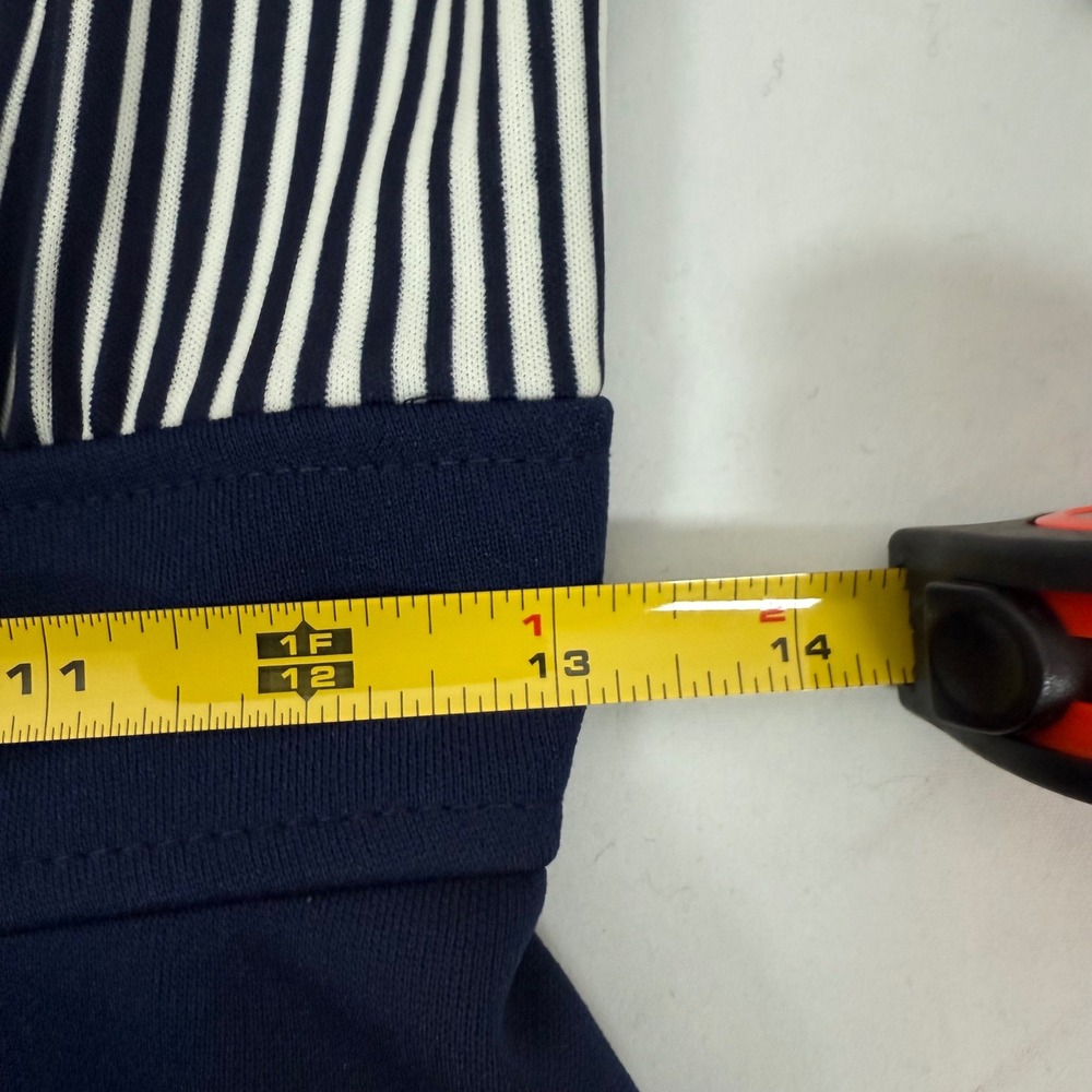 Vintage Leslie Fay Navy Blue Skirt Suit Set Striped Tie Secretary Career - Picture 16 of 16